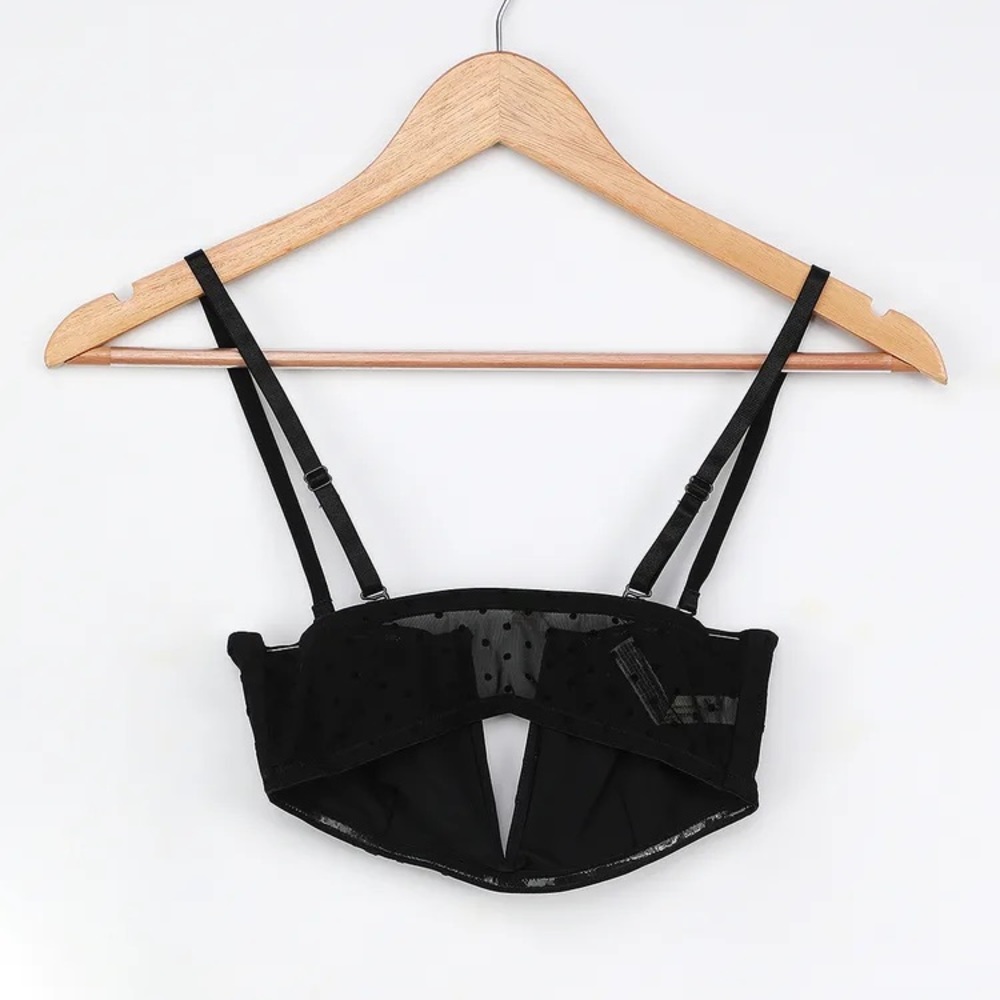 NWT! FREE PEOPLE Sierra Black Swiss Dot Bandeau - Picture 6 of 7